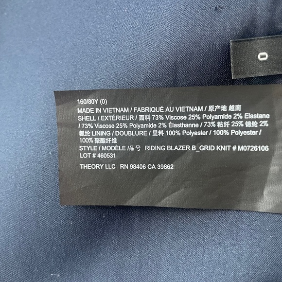 THEORY Riding Blazor Multi Grid Knit Size 0 - Picture 6 of 16